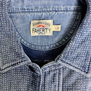 Faherty Blue Casual Button Down Shirt
